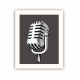 Tableau décoratif Lucky 23,5x28,5cm Bois Blanc Motif Micro classique Noir et Blanc