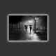 Tableau décoratif lumineux LED Lucendi L70xH45cm Motif Scène nocturne Noir et Blanc