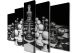 Tableau décoratif pentaptyque Scaenicos Motif Echiquier Noir et Blanc