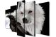 Tableau décoratif pentaptyque Scaenicos Motif Loup & corbeau Noir et Blanc