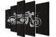 Tableau décoratif pentaptyque Scaenicos Motif Moto Noir et Blanc