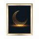 Tableau décoratif Sigbert L23,5xH28,5cm Bois Motif Croissant Arabesque Or et Noir