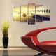 Tableau pentaptyque aile d'avion Atos MDF Multicolore