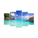 Tableau pentaptyque Atos Motif Bord de mer paradisiaque