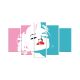 Tableau pentaptyque Atos Motif Portrait Marylin Monroe Bleu et Rose