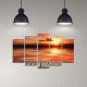 Tableau pentaptyque coucher du soleil au bord de l'eau Atos MDF Multicolore