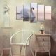 Tableau pentaptyque cygne impassible Atos MDF Multicolore