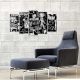 Tableau pentaptyque poster street art Atos MDF Multicolore
