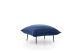 Tabouret forme de coussin Enhaive 75x75cm Métal Noir et Lin Bleu marine