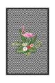 Tapis Akesh 50x80cm Motif Zigzag Noir et Blanc et flammant