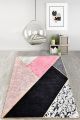 Tapis Ales 80x200cm Velours Motif Géométrique Multicolore