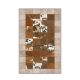 Tapis Arama 100x150cm Motif Patchwork Blanc et Marron