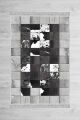 Tapis Arami 100x150cm Motif Patchwork Gris et Noir