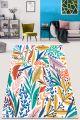 Tapis Arisa 80x150cm Velours Motif Feuilles Multicolore