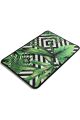 Tapis de salle de bain Malisa 40x60cm Velours Motif Losange et feuilles tropicales