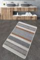 Tapis de salle de bain Ouzza 60x120cm Motif Bonde Noir, Marron et Gris