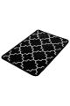 Tapis de salle de bain rectangulaire Ornamel 40x60cm Motif Géométrique Noir