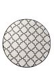 Tapis de salle de bain rond Ornamel Ø100cm Motif Géométrique Blanc