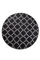 Tapis de salle de bain rond Ornamel Ø140cm Motif Géométrique Noir