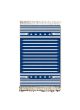 Tapis double face Karnik 60x90cm Tissu Motif Berber Bleu et Blanc
