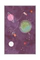 Tapis enfant Planetarius 80x150cm Tissu Motif Galaxy Violet