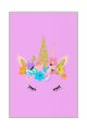Tapis Figalo 100x150cm Motif Unicorne et fleurs fond Rose