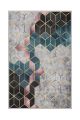 Tapis Khari 60x100cm Motif Cubes 3D Multicolore dessous en PVC antidérapant
