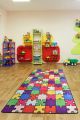 Tapis Kiki 80x200cm Velours Motif Puzzle Multicolore