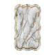 Tapis Kiros 80x300cm Motif Blanc Effet Marbre et filons Or