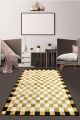 Tapis Lixus 150x230cm Velours Motif carreaux Or