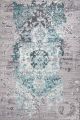Tapis Lowis 140x190cm Motif Victorien vieilli Vert et Gris
