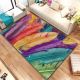 Tapis Massylia 120x180cm Motif Plumes Multicolore