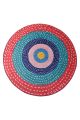 Tapis Meral D140cm Velours Motif Anneaux Multicolore