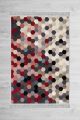 Tapis Merin 100x200cm Velours Motif Hexagone Multicolore