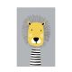 Tapis Paco 180x280cm Motif Portrait Lion à fond Gris