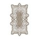 Tapis Pontiac 80x150cm Motif Arabesque Blanc et Beige foncé