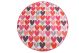 Tapis ronde Coras D200cm Velours Motif Cœurs Multicolore