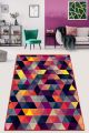 Tapis Yuba 150x240cm Velours Motif Triangle Multicolore