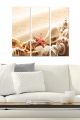 Triptyque Fabulosus L70xH50cm Motif esprit bord de mer, sable et coquillages