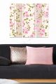 Triptyque Fabulosus L70xH50cm Motif Floral liberty Rose, Beige et Vert