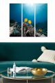 Triptyque Fabulosus L70xH50cm Motif Fond marin coraux et poissons