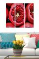 Triptyque Fabulosus L70xH50cm Motif Grenades juteuses Rouge