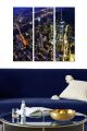 Triptyque Fabulosus L70xH50cm Motif New York by night, vue aérienne
