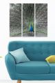Triptyque Fabulosus L70xH50cm Motif Paon Multicolore