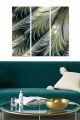 Triptyque Fabulosus L70xH50cm Motif Plumage paon Bois Nuances de vert