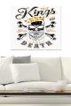 Triptyque Fabulosus L70xH50cm Motif poster tête de mort blanc, Noir et Jaune